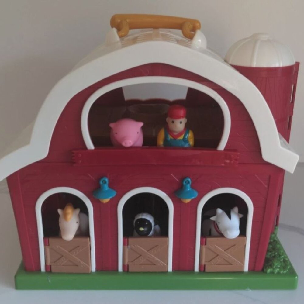 BATTAT BIG RED BARN ANIMAL FARM PLAY SET TODDLER TOY HORSE COW PIG SHEEP FARMER